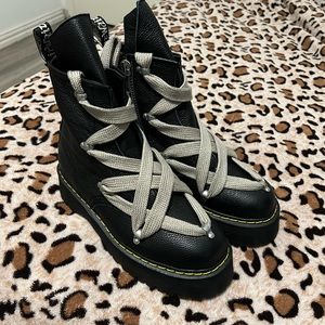 COPY- Rick Owen X Dr Marten pentagram jumbo lace boots